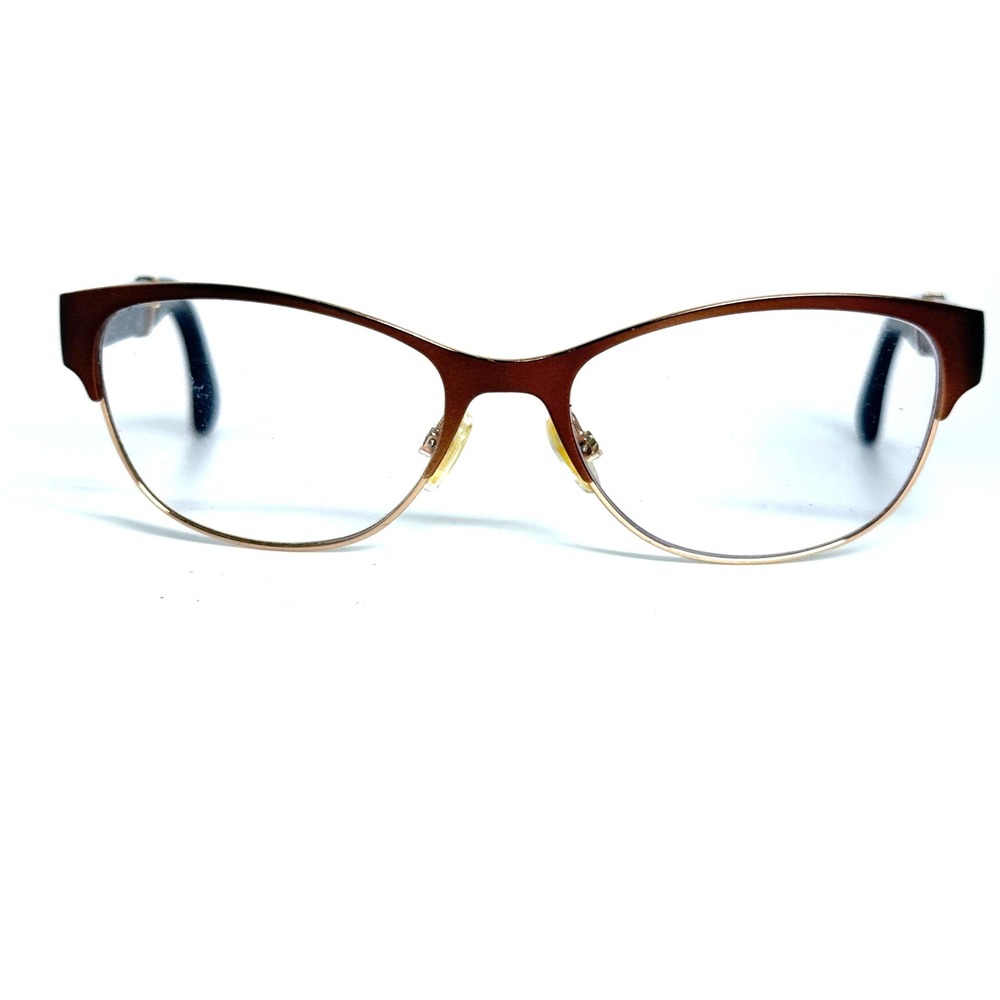 Jimmy Choo 180 17P 140 Brown Gold Glitter Cat Eye Eyeglasses Frames Italy